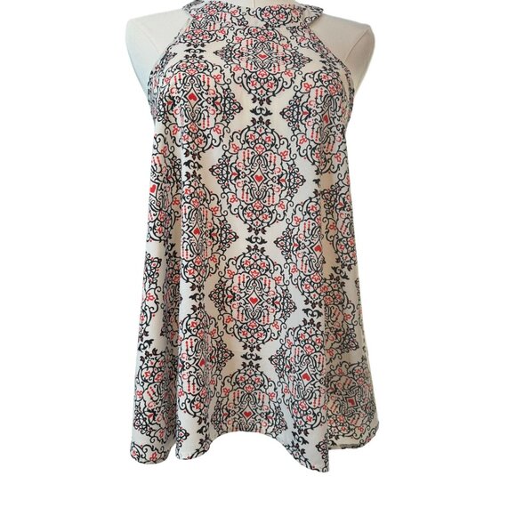 2/$30 Ravish Beyond Size M Halter Neck Top With Black & Red Vintage Design - Picture 6 of 13